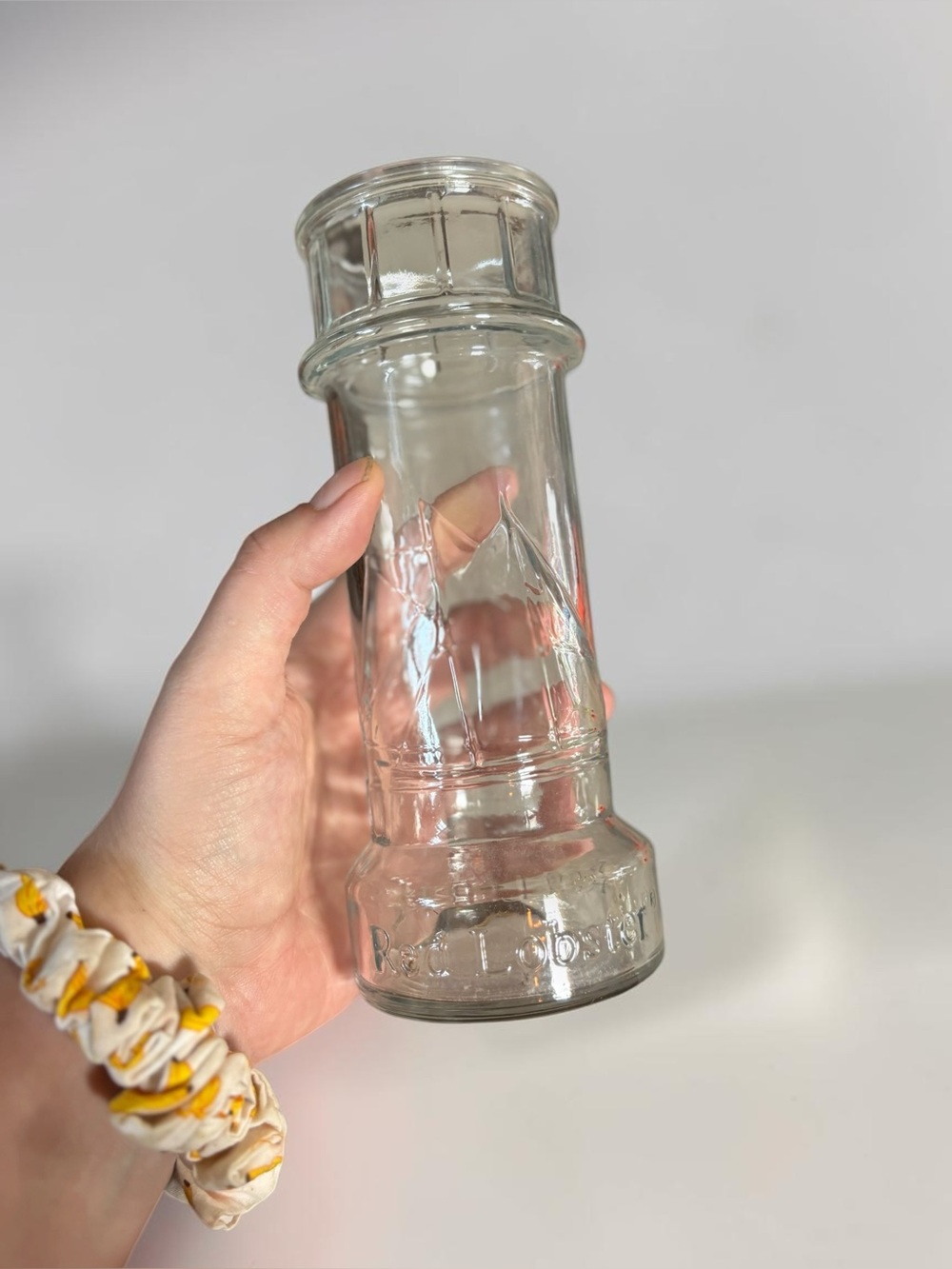 Vintage Red Lobster Lighthouse Glass Tumbler Nautical Collectible
